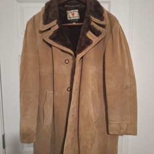 Field & Stream Tan Suede Jacket with Dark Brown Lining